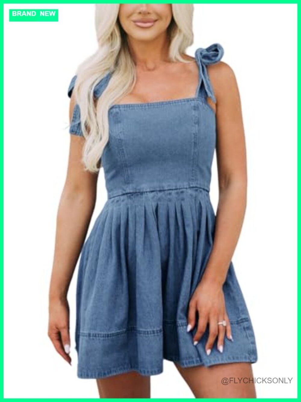 Sleeveless Denim Mini Dress High Stretch Cotton Summer Casual